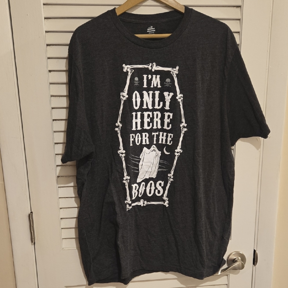 NWOY  I'm Only Here for the Boos Black Halloween Graphic T